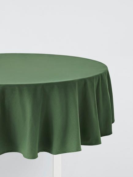 John Lewis Round Plain Cotton Tablecloth, 180cm, Green, Green