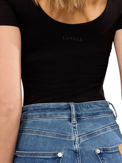 Lovall Ultimate Everyday Scoop Neck Bodysuit, Black - view 2, Black