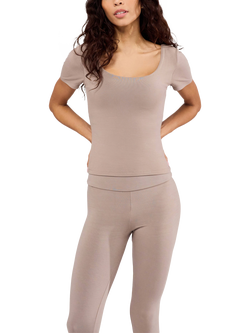 Lovall Lightweight Short Sleeve Top, Stone