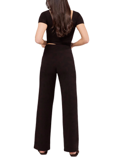 Lovall Lightweight Wide Leg Trousers, Black Coffee - view 2, Black Coffee