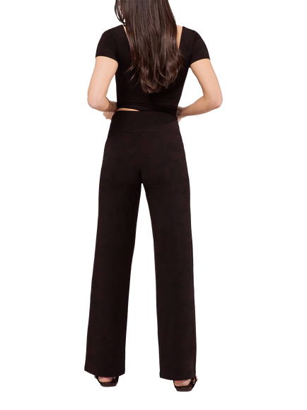 Lovall Lightweight Wide Leg Trousers, Black Coffee - view 2, Black Coffee