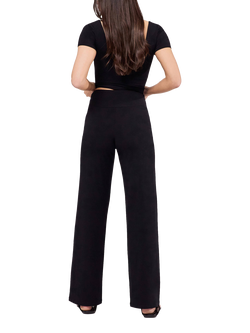 Lovall Petite Lightweight Wide Leg Trousers, Black - view 2, Black