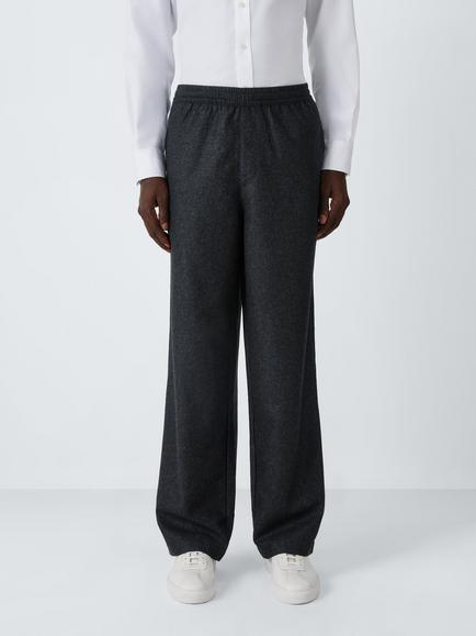 John Lewis x clothsurgeon Barberis Italian Wool Flannel Tracksuit Bottoms, Charcoal, Charcoal