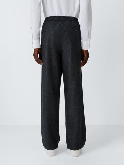 John Lewis x clothsurgeon Barberis Italian Wool Flannel Tracksuit Bottoms, Charcoal - view 2, Charcoal