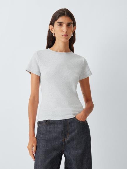 Colorful Standard Ribbed T-Shirt, Snow Melange