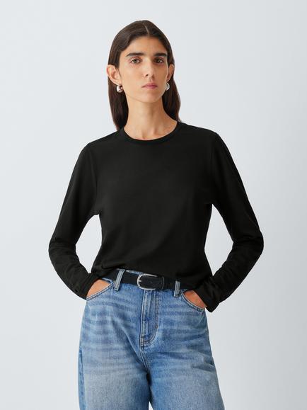 Colorful Standard Cotton Knit Long Sleeve T-Shirt, Deep Black