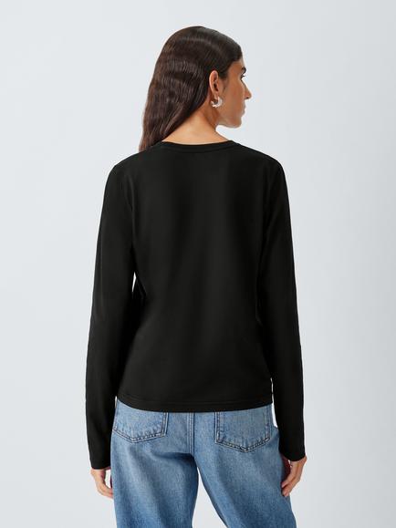 Colorful Standard Cotton Knit Long Sleeve T-Shirt - view 2, Deep Black