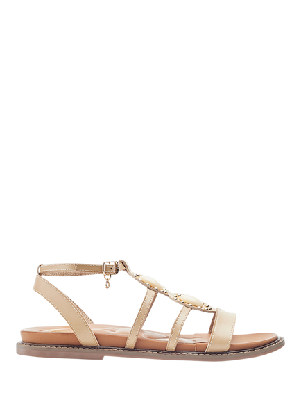 Moda in Pelle Lysandra Embellished Strappy Sandals, Beige