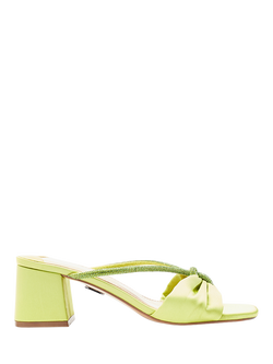 Moda in Pelle Neoma Satin Embellished Block Heel Sandals, Lime Green, Lime Green