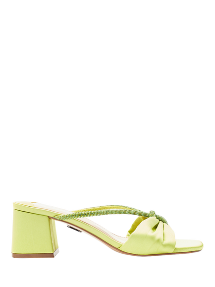 Moda in Pelle Neoma Satin Embellished Block Heel Sandals, Lime Green, Lime Green