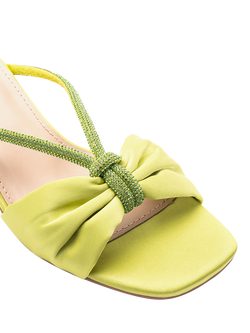 Moda in Pelle Neoma Satin Embellished Block Heel Sandals, Lime Green - view 2, Lime Green
