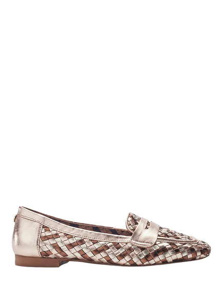 Moda in Pelle Folia Woven Leather Loafers, Multi, Multi