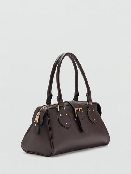 Mango Shoulder Satchel Bag, Chocolate - view 2, Chocolate