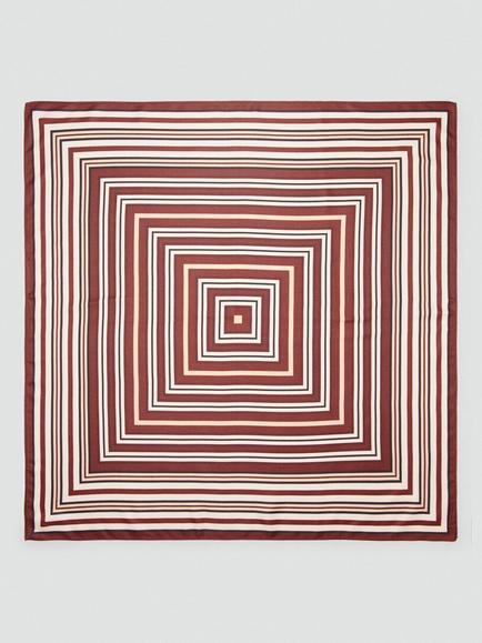 Mango Geometric Square Scarf, Terracotta, Terracotta