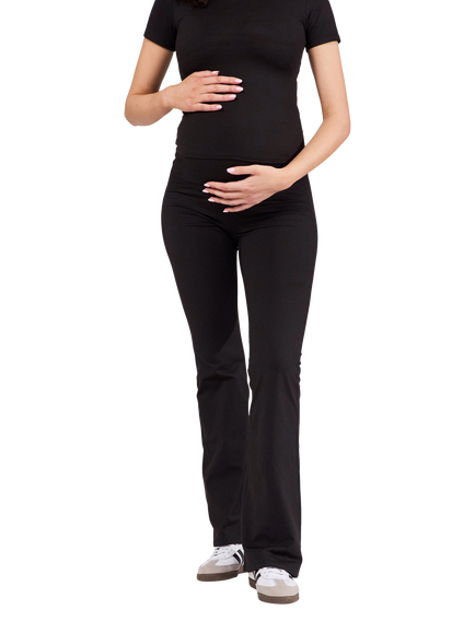 Lovall Maternity Tall Ultimate Everyday Flare Leggings, Black, Black