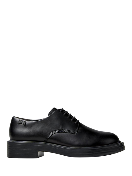 Camper Dean Leather Lace Up Derby Shoes, Black, Black