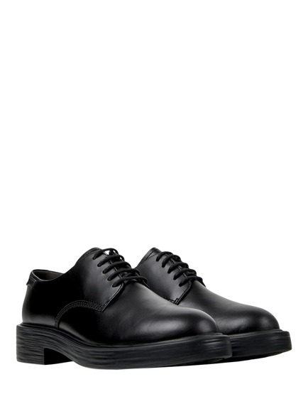 Camper Dean Leather Lace Up Derby Shoes, Black - view 2, Black