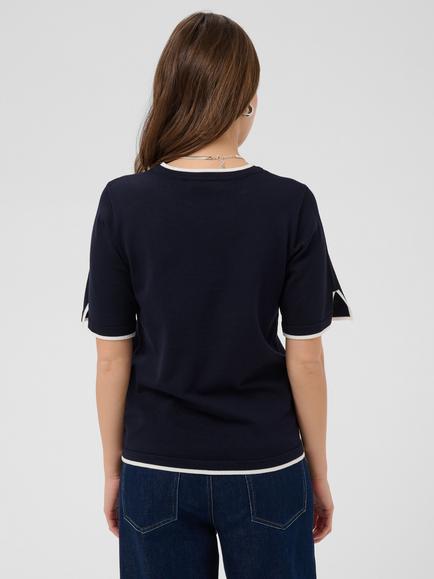 Saint Tropez Milasz Short Sleeve Knit Top containing LENZING™ ECOVERO™ Viscose - view 2, Navy