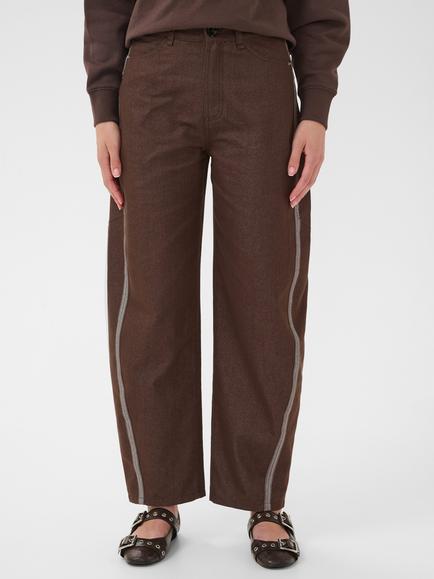 Saint Tropez Shilohsz Mid Rise Ankle Grazer Trousers, Chocolate Brown, Chocolate Brown