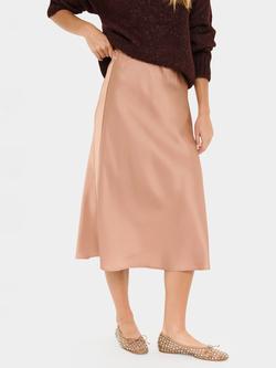Saint Tropez Lodisa Satin A-Line Maxi Skirt, Café Au Lait, Café Au Lait