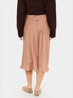 Saint Tropez Lodisa Satin A-Line Maxi Skirt, Café Au Lait - view 2, Café Au Lait