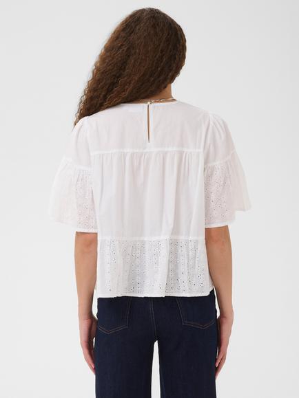 Saint Tropez Suzannetsz Ruffled Sleeve Blouse, White - view 2, White