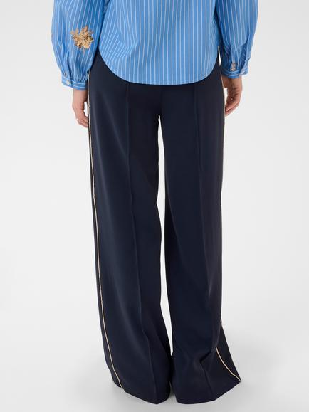 Saint Tropez Suesz Side Stripe Drawstring Trousers, Night Sky - view 2, Night Sky