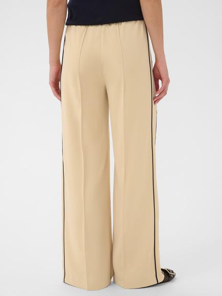 Saint Tropez Suesz Side Stripe Drawstring Trousers, Brown Rice - view 2, Brown Rice