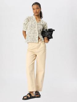 Whistles Dashed Spot Gathered Blouse, Ivory/Multi, Ivory/Multi