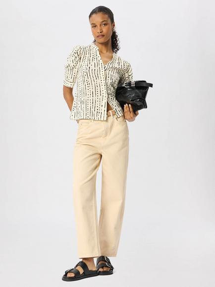 Whistles Dashed Spot Gathered Blouse, Ivory/Multi, Ivory/Multi