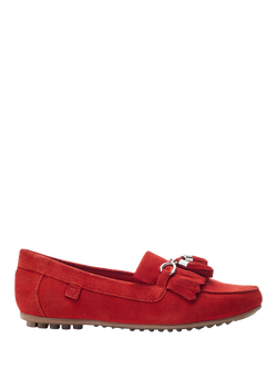 Moda in Pelle Essana Suede Tassel Moccasins, Orange, Orange