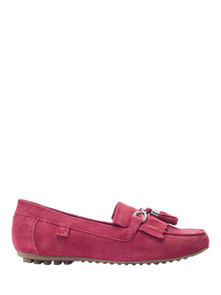 Moda in Pelle Essana Suede Tassel Moccasins, Pink, Pink