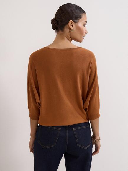 Phase Eight Cristine Knit Jumper, Tan - view 2, Tan