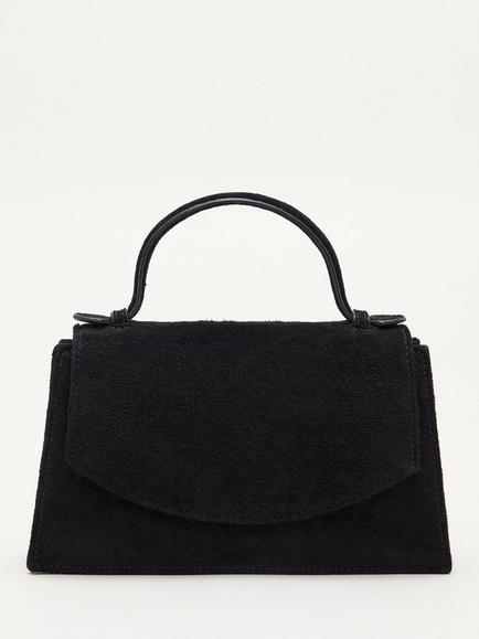 Phase Eight Suede Top Handle Grab Bag, Black, Black