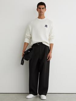 Reiss Atwell Straight Trousers, Black - view 2, Black