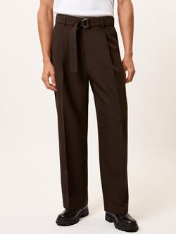 Reiss Atwell Straight Trousers, Brown, Brown
