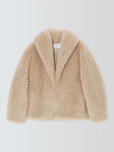 Marella Cosetta Faux Fur Coat, Sand, Sand