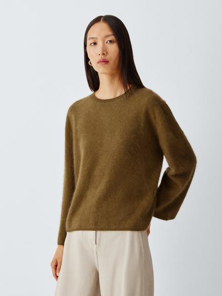 Marella Vezzoso Wool Blend Crew Neck Jumper, Olive Brown, Olive Browm