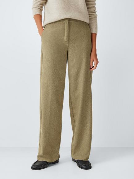 Marella Poggio Wool Blend Trousers, Khaki, Khaki