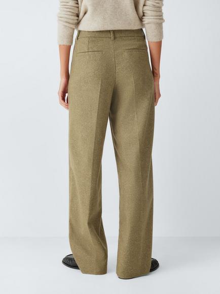 Marella Poggio Wool Blend Trousers, Khaki - view 2, Khaki