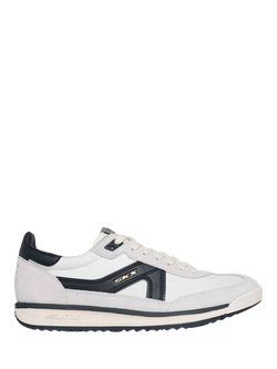 Skechers SKX 92 Spective Leather Lace Up Trainers, White/Black, White/Black