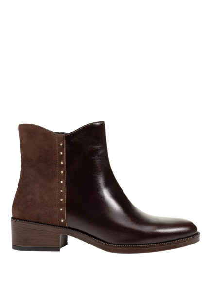 Geox Camexia Leather Blend Ankle Boots, Dark Brown, Dark Brown