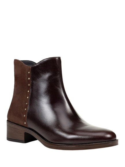Geox Camexia Leather Blend Ankle Boots, Dark Brown - view 2, Dark Brown