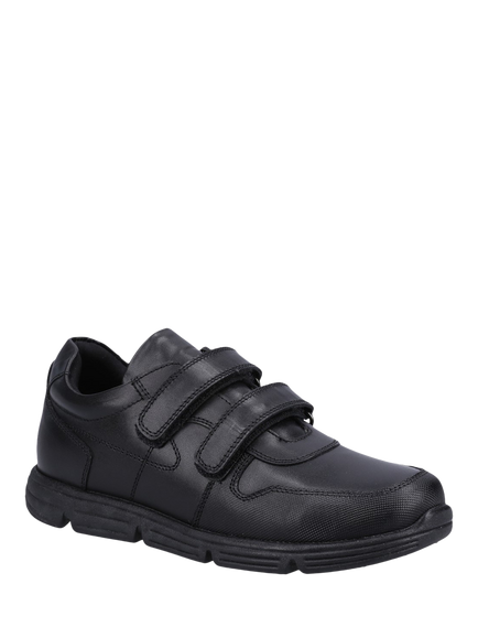 Hush Puppies Kids' Lucas Leather School Shoes, Black - view 2, Black