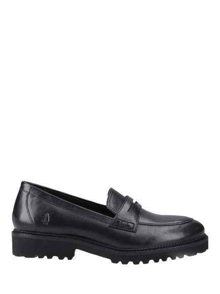 Hush Puppies Kids' Grazia Slip-On Leather School Loafers, Black, Black