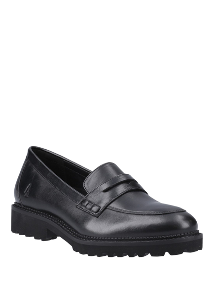 Hush Puppies Kids' Grazia Slip-On Leather School Loafers, Black - view 2, Black