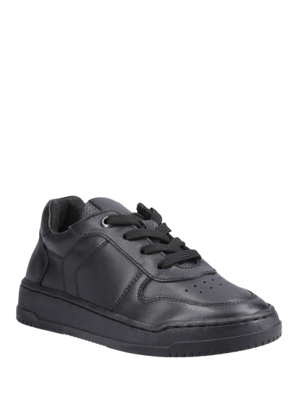 Hush Puppies Kids' Dougie Leather School Shoes, Black - view 2, Black