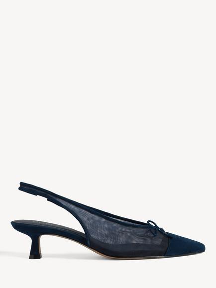 Hobbs Orla Kitten Heel Slingback Sandals, Blue, Blue