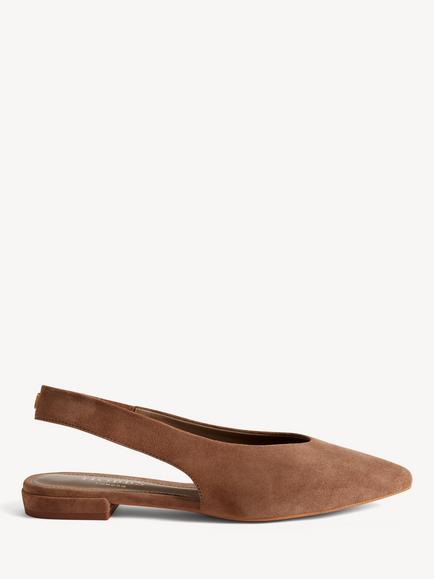 Hobbs Natalia Suede Flat Slingback Sandals, Mushroom, Mushroom