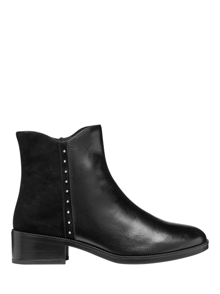 Geox Camexia Leather Blend Ankle Boots, Black, Black